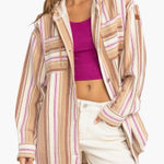 Roxy  Sunlight Rider Striped Hooded‎ Shirt Jacket Shaket XS Photo 0