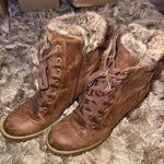 Steve Madden Brown Combat Boots with Fur Photo 0