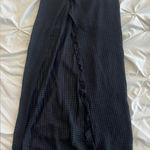 Black Textured beach Maxi Skirt with White Flower Accent Size XS Photo 0