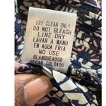 Entro  Floral Print Tie Neck Halter Top Blouse Pleated Navy Blue S Office Siren Photo 9