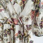 Band of Gypsies Women's XS Ivory Floral Chiffon Wrap Romper Boho Photo 4