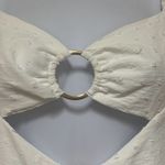 Revolve Rumer White Swiss Dot Gypsy A Line Mini Dress Cutouts Long Sleeve NWT White Photo 4