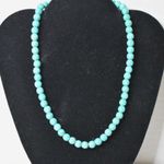 Source Unknown Casual Everyday Teal Stone Red Accent Beaded 16" with 3" Extension Necklace Photo 0
