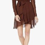 Revolve NWT Bailey 44 Candace Dress Size 0 Brown Polka Dot Puff Sleeve Chiffon  Photo 0