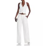 AQUA  Women's Halter‎ Vest Top Cropped Fitted White Sleeveless XL Photo 1