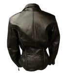 Leather King Braided Detail Sexy Fitted Black Leather Motorcycle Jacket Size S Photo 4