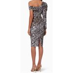 Lavish Lice Lavish Alice NEW Womens Velvet Statement Shoulder Midi Dress 6 Brown Leopard Photo 1