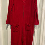 Cuddledown Size M Red Full Zip Pima Cotton Terry Duster Robe Pockets Size M Photo 0