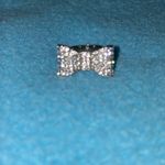 BOW rhinestone silver tone ring size 9 Photo 1