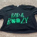 St. Patrick's Day "Bad and Boozy" Cropped Tee Photo 0