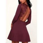 Lulus Felicity Plum Purple Backless Lace Skater Dress, Size Small Photo 5