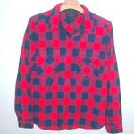 J.Crew M Red Navy Buffalo Plaid Zip Shirt Photo 0