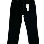 ZARA NWT  Black Denim Straight Leg Jeans Sz 8 High Rise Photo 1