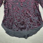 Simply Vera Wang Velvet Burnout Top Womens M Plum Sheer Hem Witchy Fairycore Purple Size M Photo 7