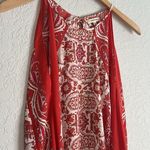 Max Studio  Handkerchief Halter Dress Orange Aztec Swing Fall Cowgirl Resortwear Photo 1