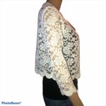 Connected Apparel  lace cropped cardigan top Photo 3