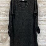 CAbi Womens Size M PJ Dress Long Ruched Sleeves Black Heather Gray Sweater #3829 Photo 0