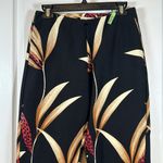 Cache  Black Floral Tropical Casual Straight Leg Pants Size 6 EUC #VEG-2775 Photo 1