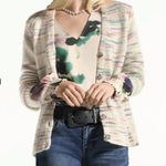 CAbi Cloud Cardigan Style 4277 Multicolor Cream Knit Button Down Sweater Size XS Photo 0