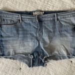 Torrid Mid-Rise Light Wash Raw Hem Cutoff Denim Stretch Shorts Size 16 Photo 0
