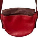 Skagen Burgundy Red Leather Suede Crossbody Purse Handbag Bag Photo 4