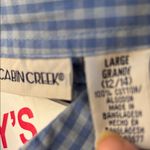 Cabin creek  Light Blue Gingham Shirt large Photo 3