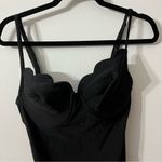 Bill Blass Vintage  classic black one piece bathing suit. Scalloped Balconette Photo 1