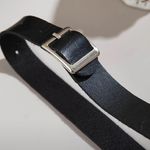 Black Faux Leather Goth Choker Necklace with Y2k Punk Buckle Photo 3