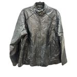 Andrew Michael Black Leather Jacket Size 1XL Quilted Pattern Photo 0