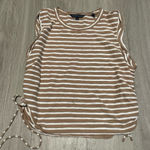 Veronica Beard  Tan and White Striped Tank Top Photo 0