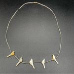 VTG Native American Hand carved Fetish Bird MOP Sterling Liquid Silver Necklace Photo 3