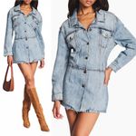 SER.O.YA Laura Denim Shirt Dress, Blue Wash Size S New w/Tag Retail $448 Photo 15
