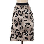 Ann Taylor Animal Leopard Print Silk Exposed Zipper Pencil Skirt Size 4 S Small Photo 6