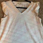 Loft Subtle Striped Casual Flutter Sleeve Dress Photo 4