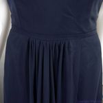 AQUA NEW  Off-the-shoulder center notch‎ Chiffon Gown In Navy, size 2 Photo 8