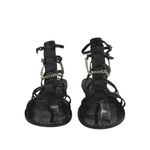 ALLSAINTS  Gelda Black Strappy Chain Gladiator Ankle Strap Flats Sandal Size 7.5 Photo 1