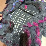 SAVE THE QUEEN Crochet Open Knit Cardigan Sweater Fringe Trim XS Italy Gray Photo 9