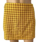 Urban Outfitters  Mustard Yellow Plaid Academia Style Mini Skirt Size Small Photo 0