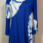 Beldini Tie Dye Tunic Top Rhinestone‎ Embellished Long Sleeve Blue M NEW Size M Photo 0