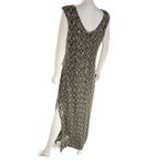 Connected Apparel Elegant Black &‎ Gold Sequin Lace Maxi Dress Sleeveless Evening Gown Photo 3