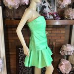 Halston Heritage GREEN STRAPLESS RUFFLE MINI DRESS NWT (6) Photo 3