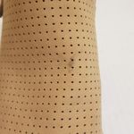 Bella Marie Block Heel Tan Peek Toe Ankle Boot Zip Up Buckle Bikers Stack 8.5 Photo 7