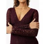Free People  Honey Honey Lace Long Sleeve Mini Dress in Potent Photo 0