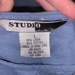 Studio vintage blue linen floral sleeveless maxi dress Size L Photo 8