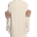 Adeam Cold Shoulder Turtleneck Sweater with Faux Fur Trim size M Size M Photo 3