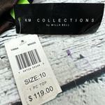 KM Collections by Milla Bell Vintage‎ Bronze Blouse w/ Brooch [Size 10] NEW NOS Brown Photo 8