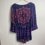 American Eagle Sz XS Romper Multi Color Paisley Bell Sleeve Deep V-Neck Women’s Photo 9