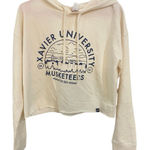 US Cape apparel Xavier university medium cropped hoodie sweater cream blue Photo 0