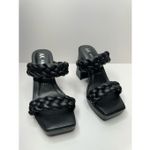 Anne Klein Sandals Womens Size 5.5 Black Braided Double Strap Slip On Heels Photo 3