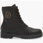 Mario Valentino 🔥NEW VALENTINO Marti Leather Boot  Black Size 10 Studed Designer Photo 0